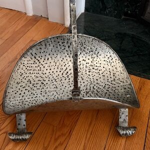 Vintage Pewter Firewood Holder